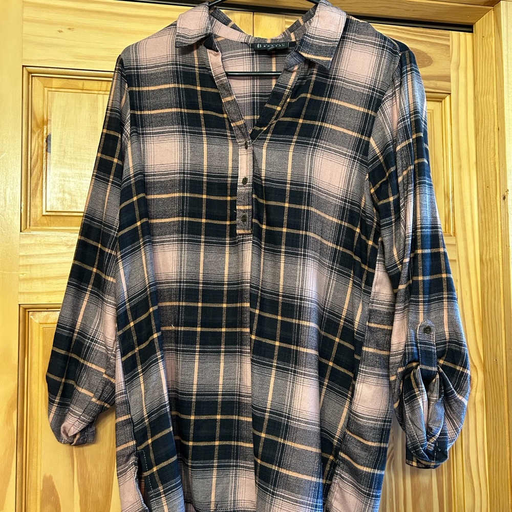 Plaid Button-Up Shirt